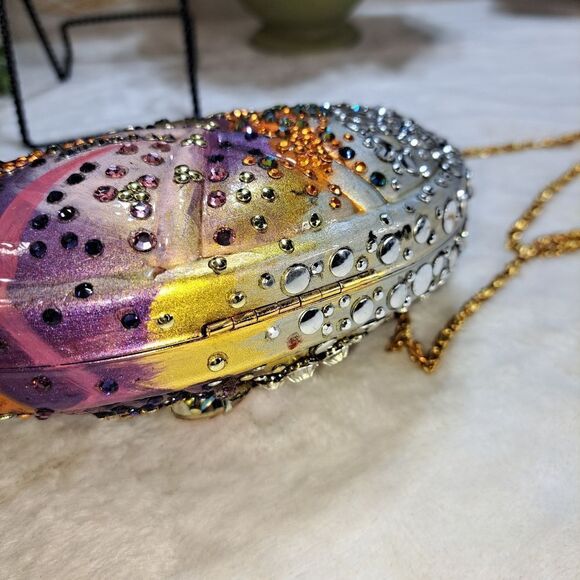 NWT Swarovski Crystal Blingy Clam Shell Bag - Picture 3 of 17